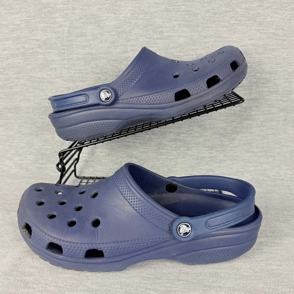 Crocs Classic Clogs Mens 11 Navy Blue Slip On Comfort Water Shoes